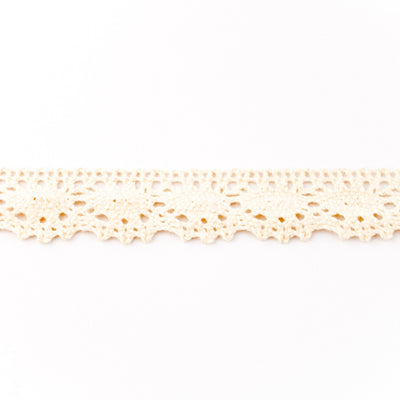 Dantela Crosetata Bumbac Model T 30 mm - Bej