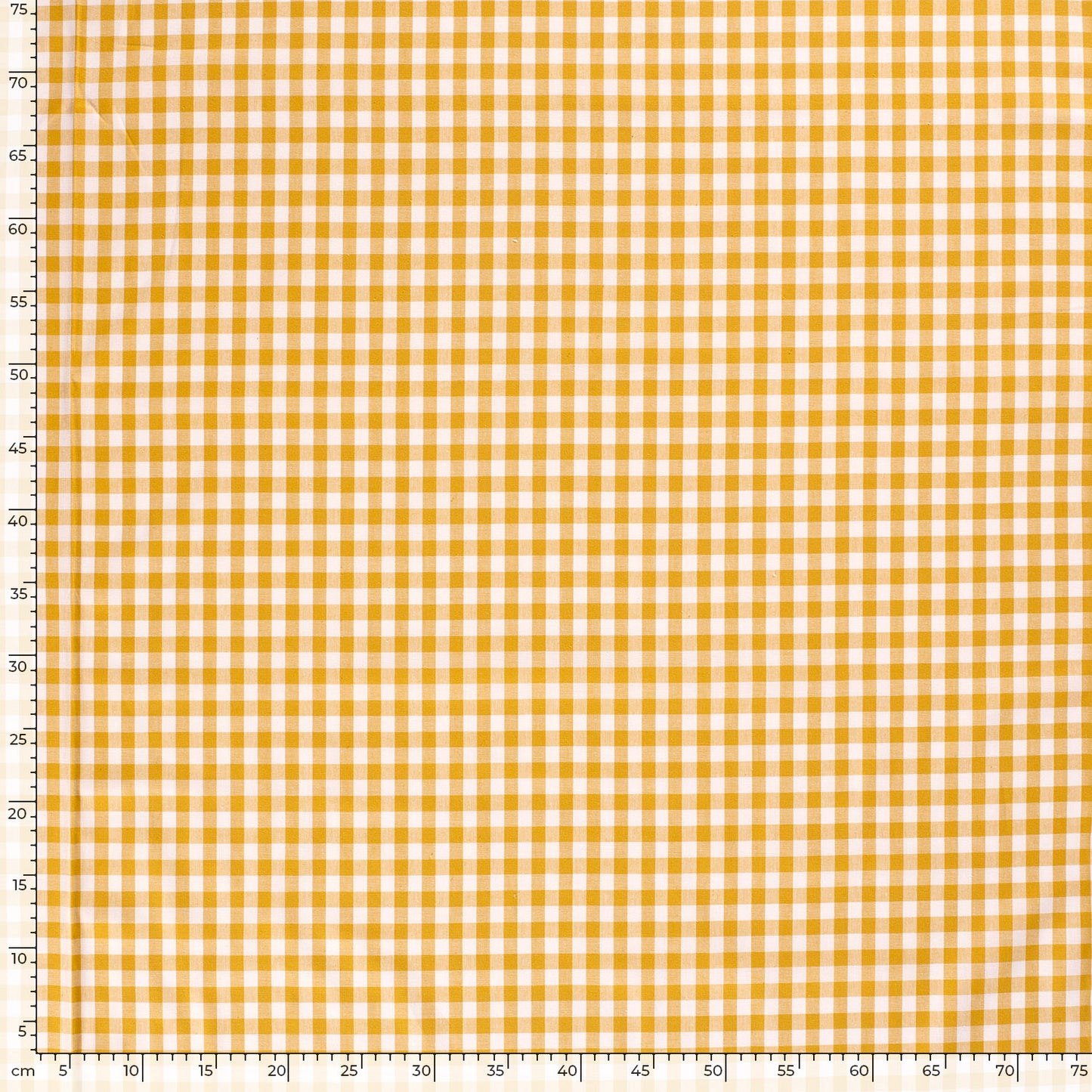 Cotton Poplin Gingham Ochre 5 mm