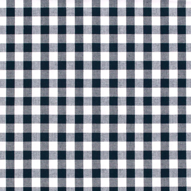 Poplin Bumbac Gingham Navy 10 mm