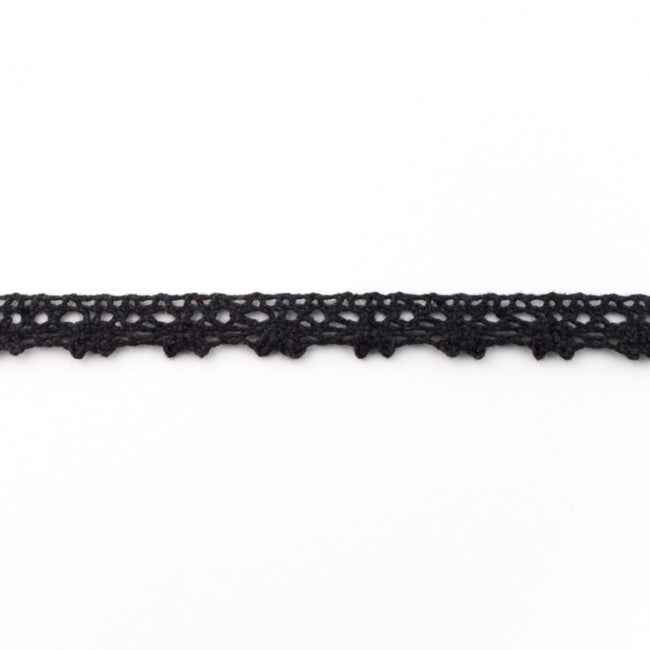 Dantela Crosetata Bumbac 14 mm - Negru