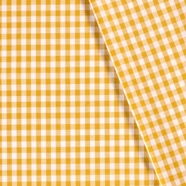 Poplin Bumbac Gingham Ochre 5 mm