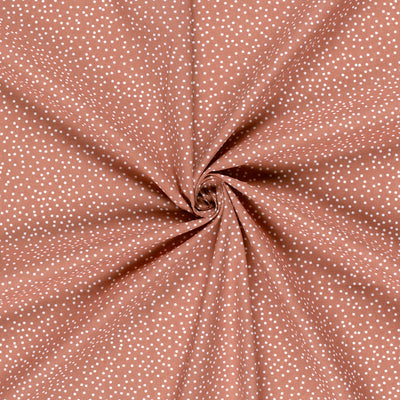 Poplin Bumbac Imprimat Buline Caramiziu