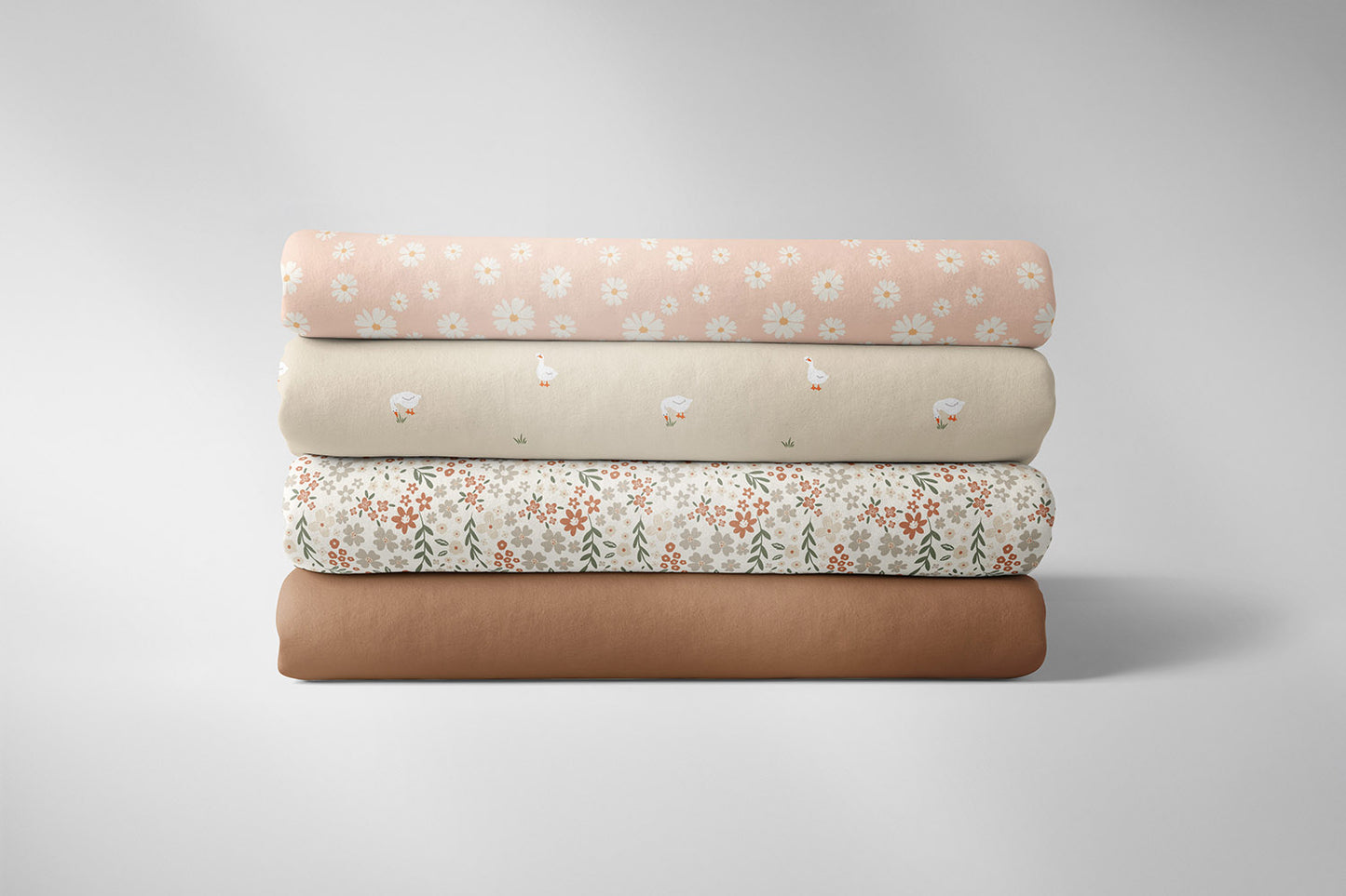 Poplin Bumbac Imprimat Flori Ivoire