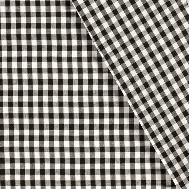 Poplin Bumbac Gingham Black 5 mm