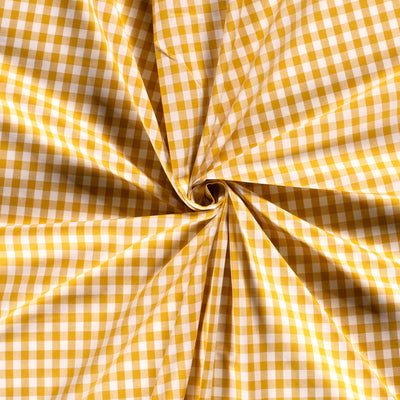 Poplin Bumbac Gingham Ochre 5 mm