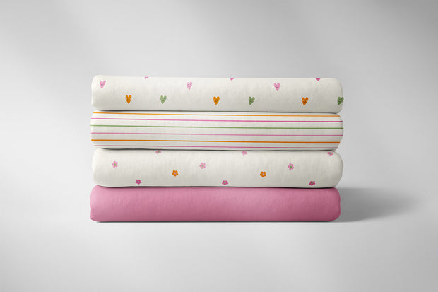 Poplin Bumbac Imprimat Stripes Off-White