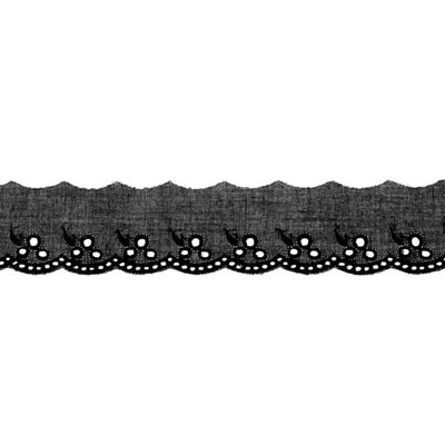 Dantela Madeira Bumbac 42 mm - Negru