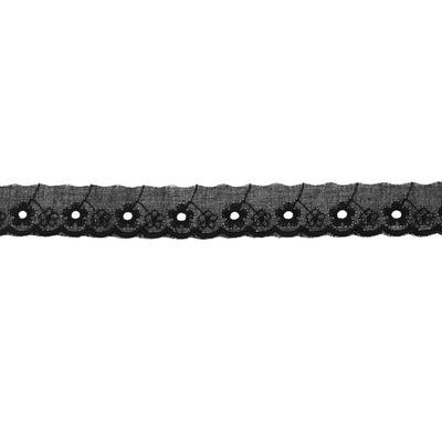 Dantela Madeira Bumbac 25 mm - Negru