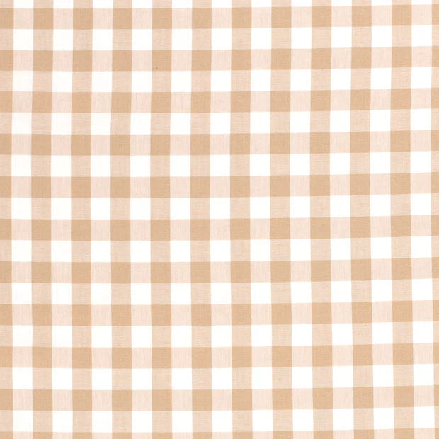 Poplin Bumbac Gingham Camel 10 mm