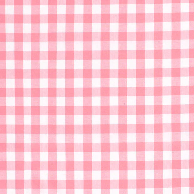 Poplin Bumbac Gingham Pink 10 mm