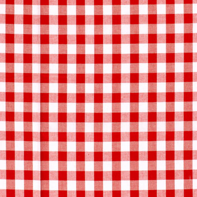 Poplin Bumbac Gingham Red 10 mm