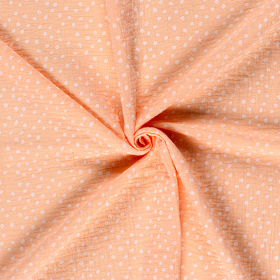 Muselina Dubla Imprimata Dots Salmon