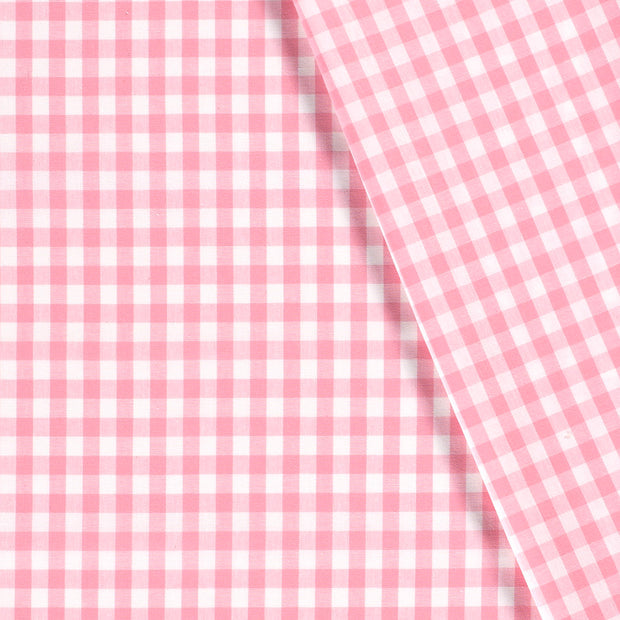 Poplin Bumbac Gingham Pink 5 mm