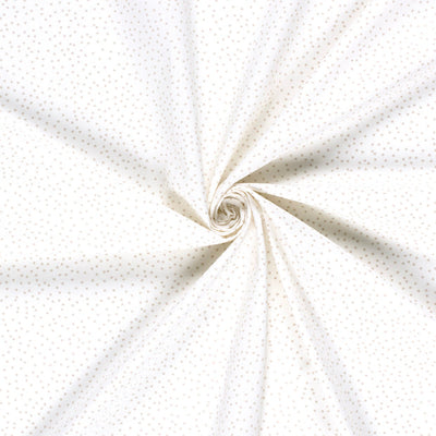 Poplin Bumbac Imprimat Dots Off White