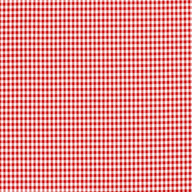 Poplin Bumbac Gingham Red 2.7 mm