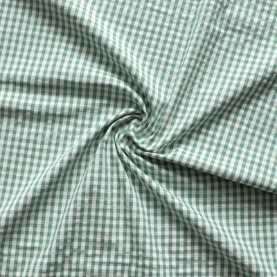 Bumbac Seersucker Eli Alb Murdar / Verde - Lametru.ro - Bumbac Seersucker