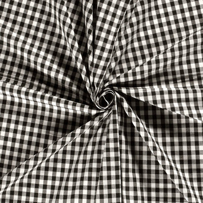 Poplin Bumbac Gingham Black 5 mm