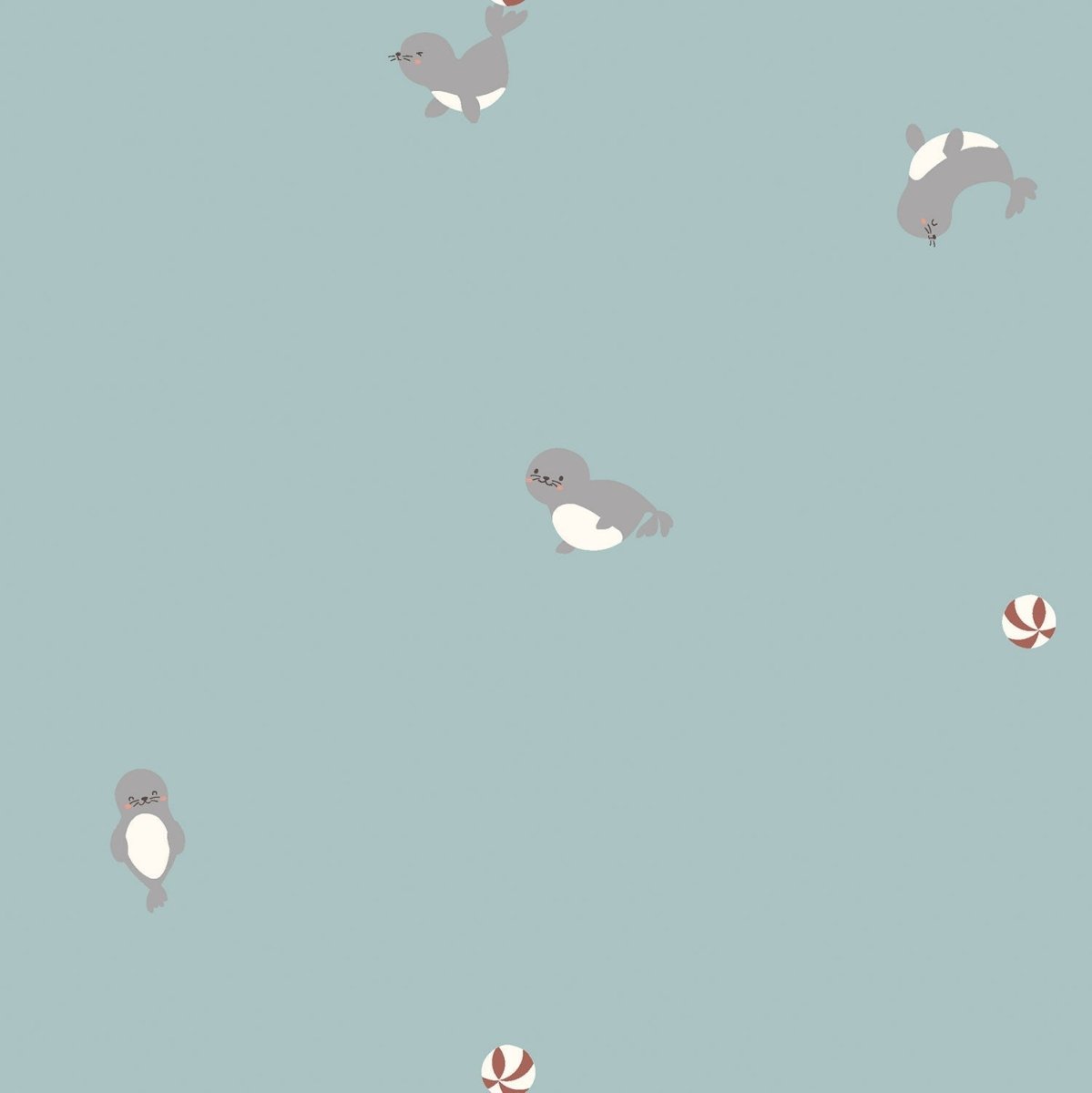 Cotton Jersey Printed Animals Baby Blue - Lametru.ro