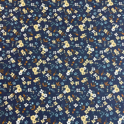 Cotton Jersey Printed Elona Navy / Caramel - Lametru.ro