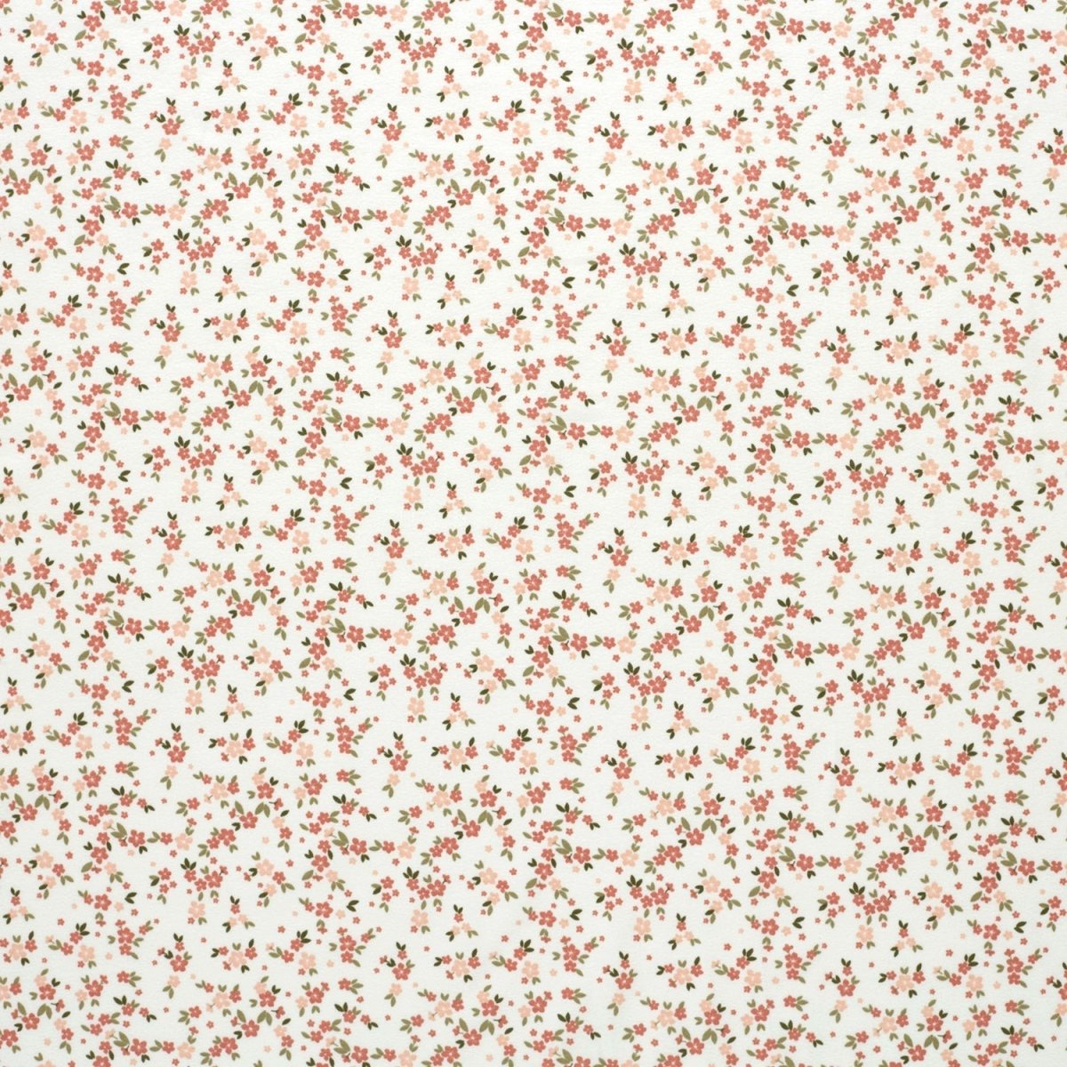 Cotton Jersey Printed Flowers Off White - Lametru.ro