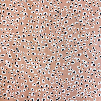 Cotton Jersey Printed Leopard Beech / Black - Lametru.ro