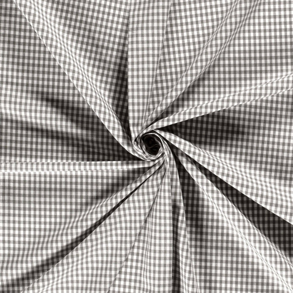 Cotton Poplin Gingham Dark Grey 5 mm - Lametru.ro