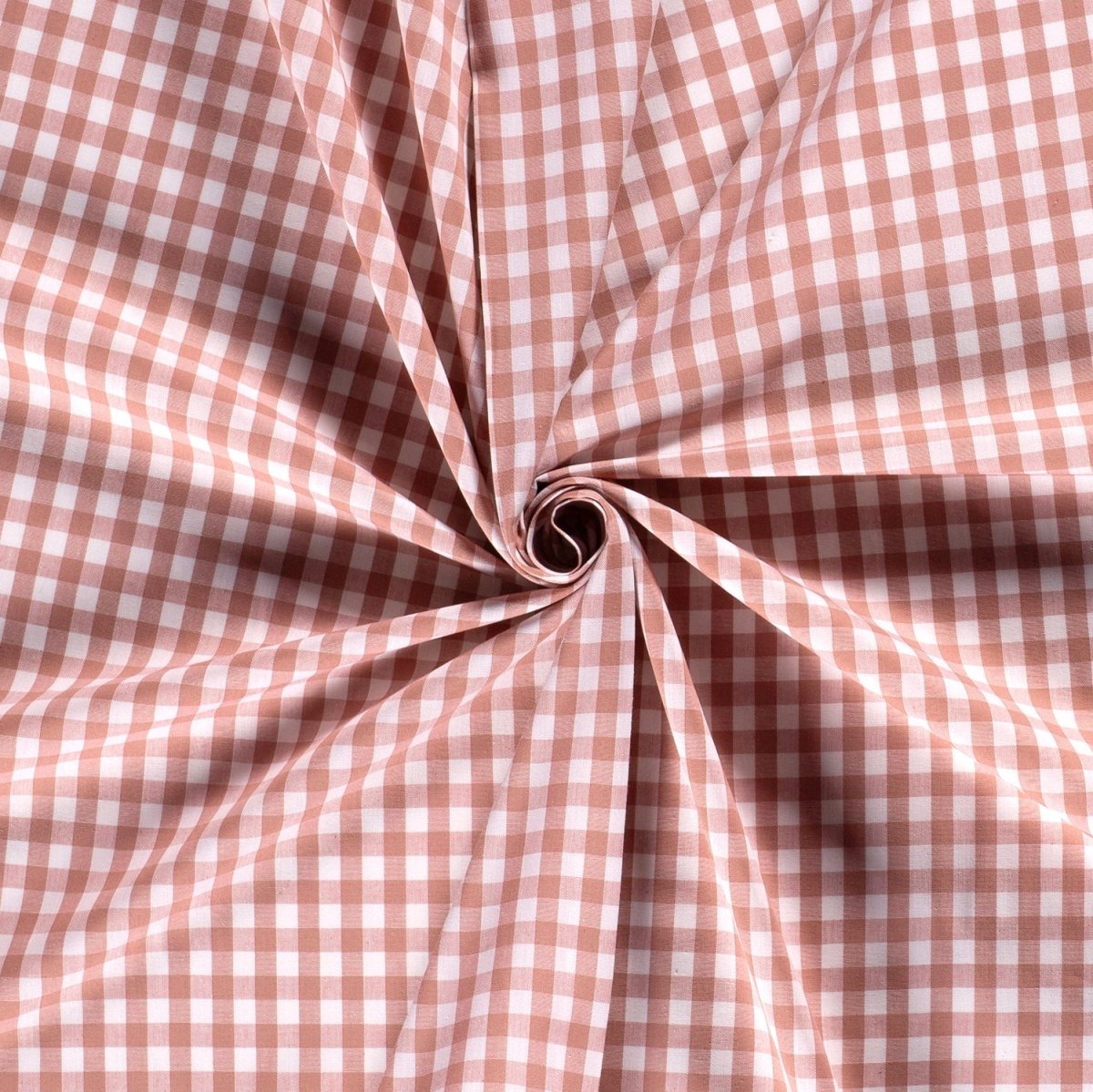 Cotton Poplin Gingham Old Pink 10 mm - Lametru.ro