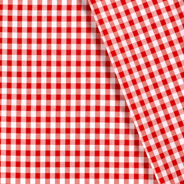 Poplin Bumbac Gingham Red 5 mm
