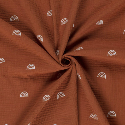 Muselina Dubla Imprimata Rainbow Brique