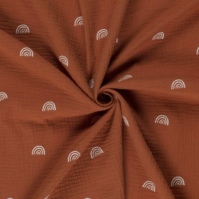 Double Gauze Printed Rainbow Brique - Lametru.ro