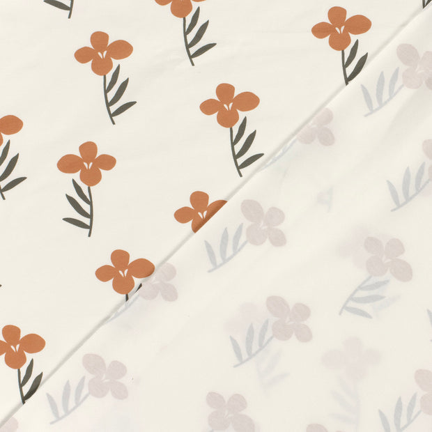 Jerse Bumbac Imprimat Big Flowers Off White