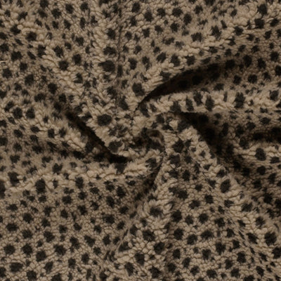Fleece Sherpa Jacquard Panteră Gri Taupe - Lametru.ro - Sherpa