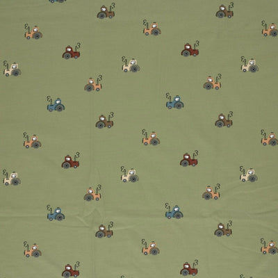 Jerse Bumbac Imprimat Tractoare Verde Olive - Lametru.ro - Jerse Bumbac Imprimat