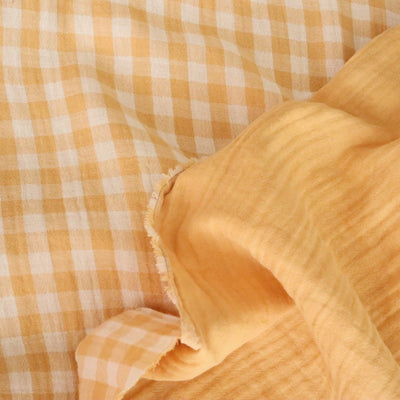 Muselina Yarn-Dyed Carouri Camel / Ecru - Lametru.ro - Muselina Imprimata