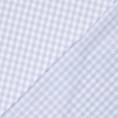 Poplin Bumbac Gingham Baby Blue 10 mm - Lametru.ro - Poplin Bumbac Gingham
