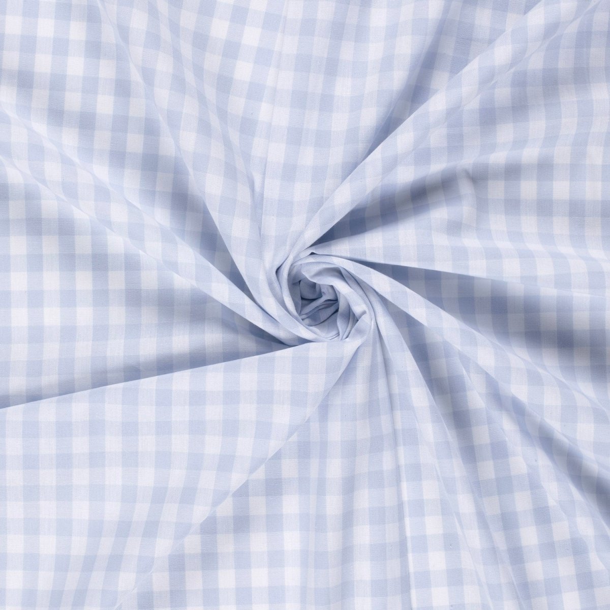 Poplin Bumbac Gingham Baby Blue 10 mm - Lametru.ro - Poplin Bumbac Gingham