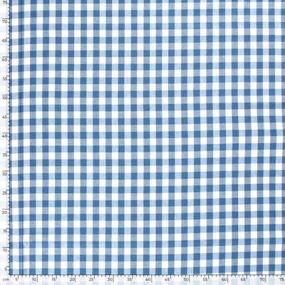 Poplin Bumbac Gingham Indigo 20 mm - Lametru.ro - Poplin Bumbac Gingham