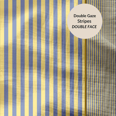 Yarn - Dyed Double Gauze Stripes Lemon / Baltic - Lametru.ro