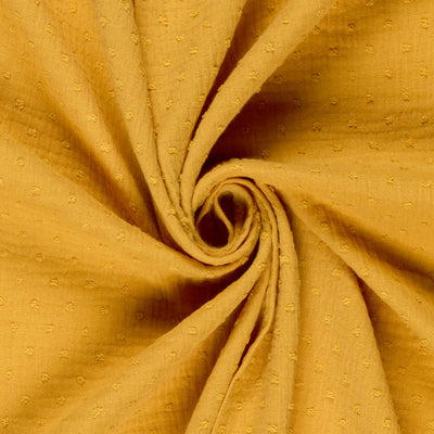 Muselina Dubla Dobby Dots Ochre