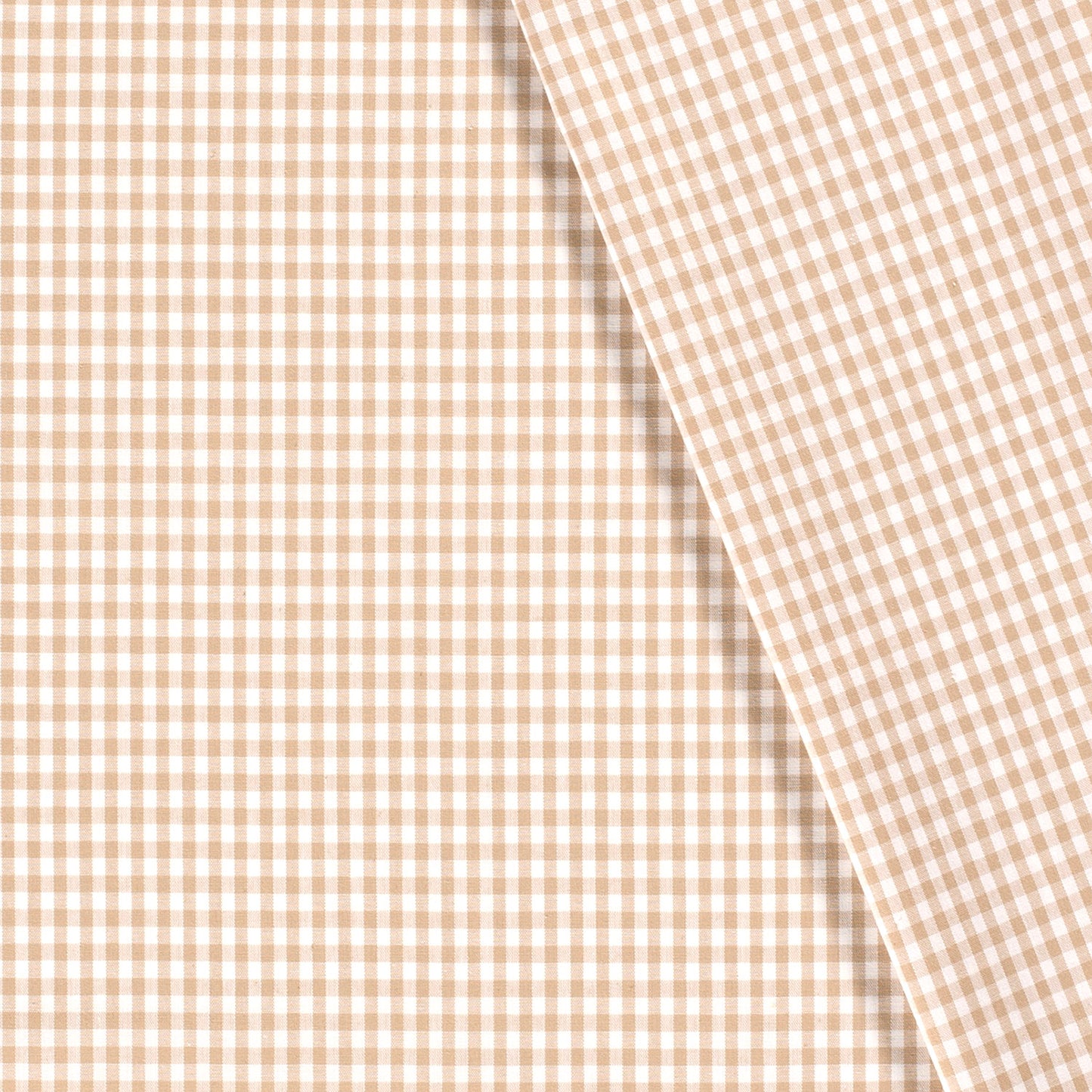 Cotton Poplin Gingham Camel 2.7 mm