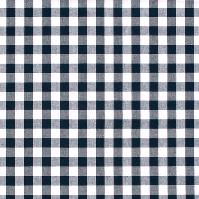 Cotton Poplin Gingham Navy 10 mm