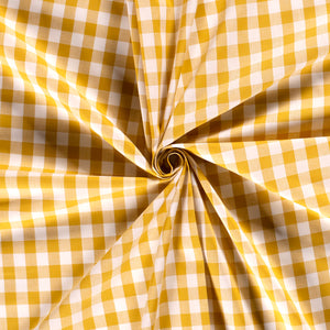 Cotton Poplin Gingham Ochre 10 mm