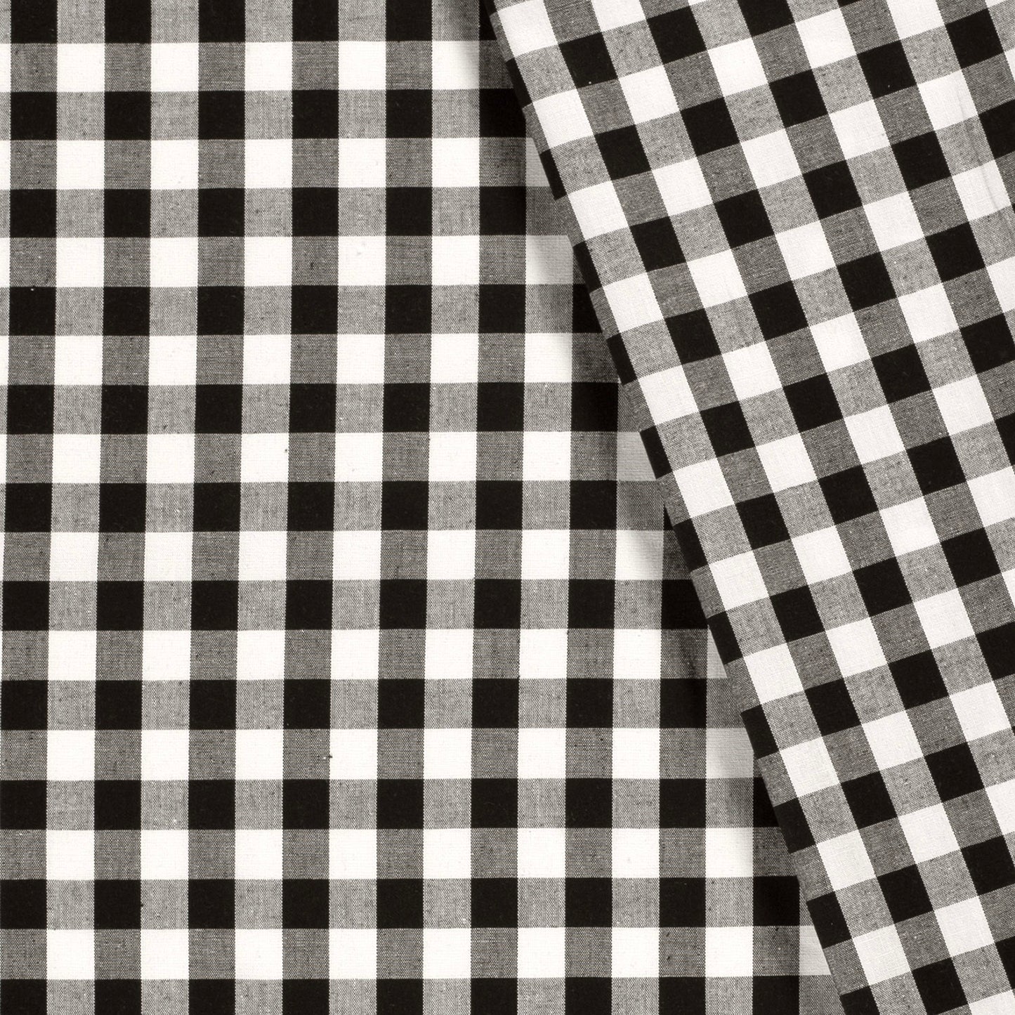 Poplin Bumbac Gingham Negru 10 Mm