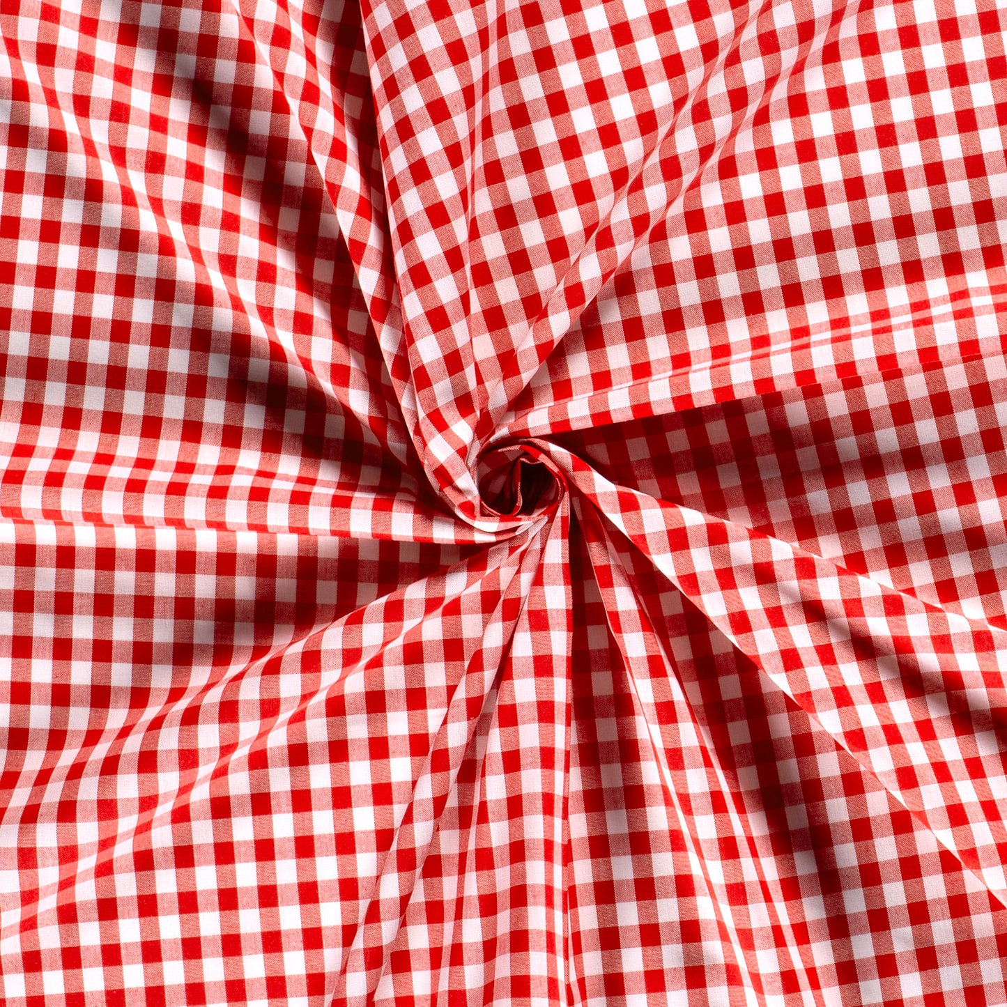 Cotton Poplin Gingham Red 5 mm