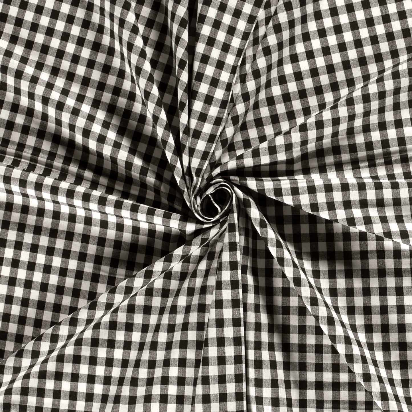 Cotton Poplin Gingham Black 5 mm