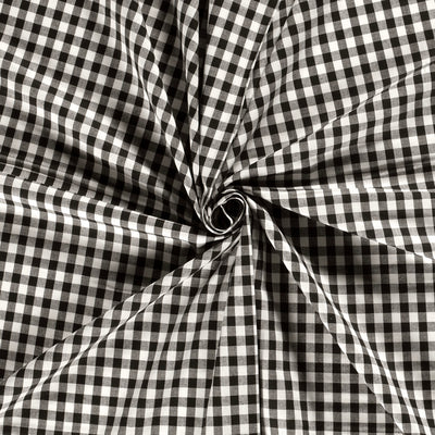 Cotton Poplin Gingham Black 5 mm