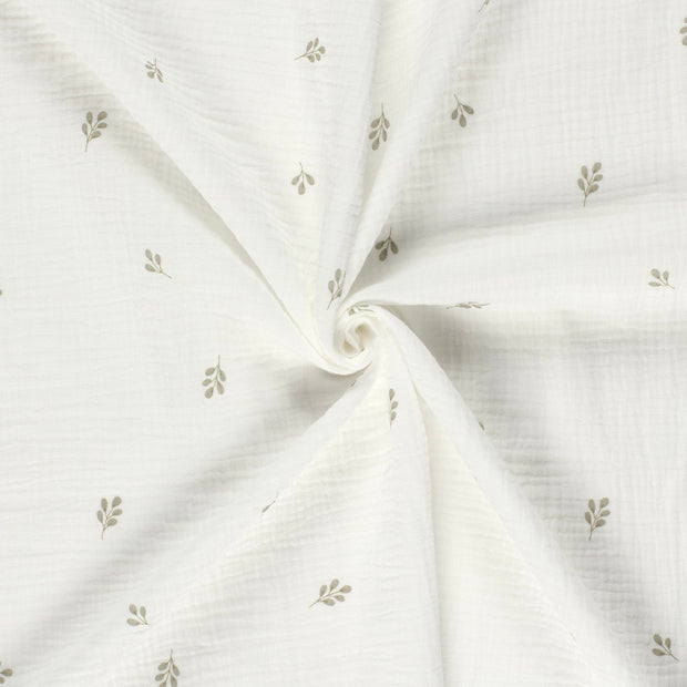 Muselina Dubla Imprimata Twigs Off White