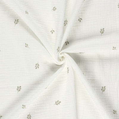 Muselina Dubla Imprimata Twigs Off White