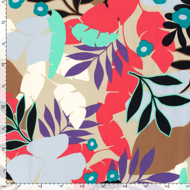 Bumbac Satinat Imprimat Abstract Dark Red