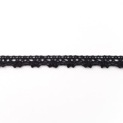 Dantela Crosetata Bumbac  14 mm - Negru